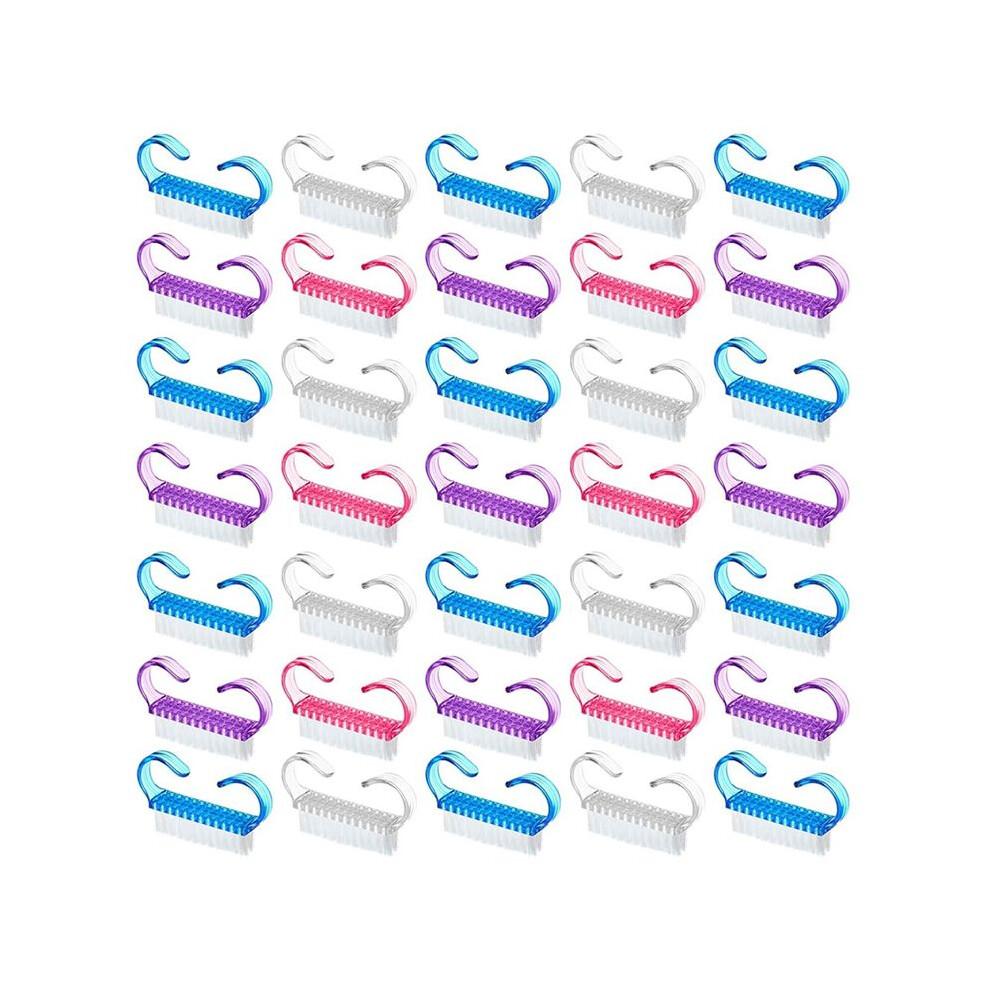200 Pcs Handle Grip Nail Brush Fingernail Scrub Cleaning Cleaner Nail Brushes Scrubber Bulk for Men Women Hands 4 Colors