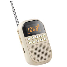 Radio FM AM de Bolsillo con Pantalla LCD , Receptor de Radio, Altavoz  Inalámbrico, Reproductor de Música con Tarjeta TF para