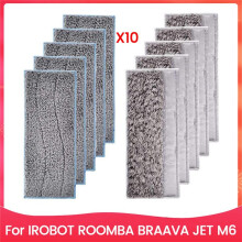 Kit de 10 Paños Húmedos y Secos para Mopa para   BRAAVA JET M6, Accesorios de Repuesto para Robot Aspirador.