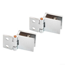 Glass Door Hinges Zinc Alloy Adjustable 180 for 58mm Panels Shower and Cabinet Doors Silver