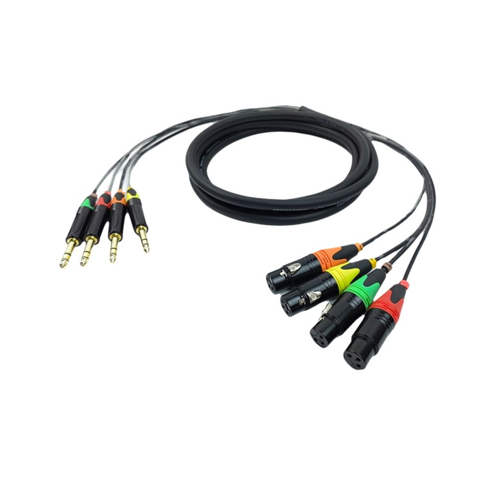 4 Channel 1/4 Inch Trs To Xlr Cables 6.35Mm Jack Stereo Audio Balanced To Xlr Microphone Cables 300Cm 6034191303613