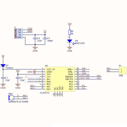 ASR Unit Integrated AI Offline Speech Recognition Unit Voice Module (CI-03T) UART Communication 2