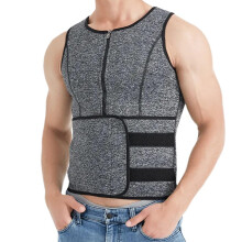 Men Sauna Sweat Zippered Vest For Weight Loss, Adjustable Waist Trainer, Corset Style, Shapewear, Neoprene, Size MXXL