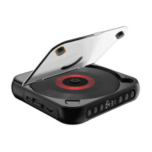 CD Player Bluetooth Portable With Dustproof Cover AB Repeat Timer Remote Control Desktop Black