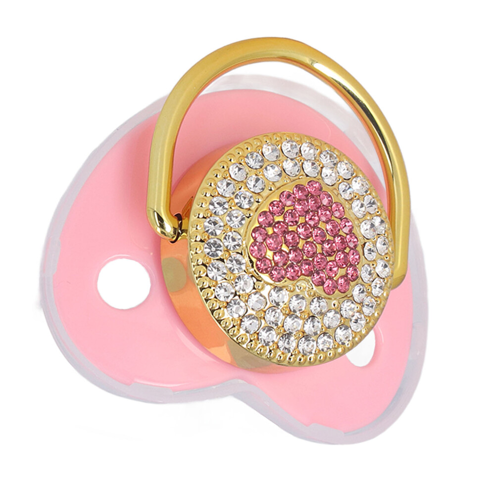 Newborn Silicone Heart Shape Pacifiers Set for 6-18 Months Baby Pink
