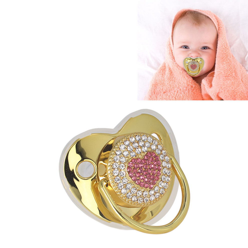 Soft Silicone Infant Pacifiers Set With Hygienic Chain Clip Gold