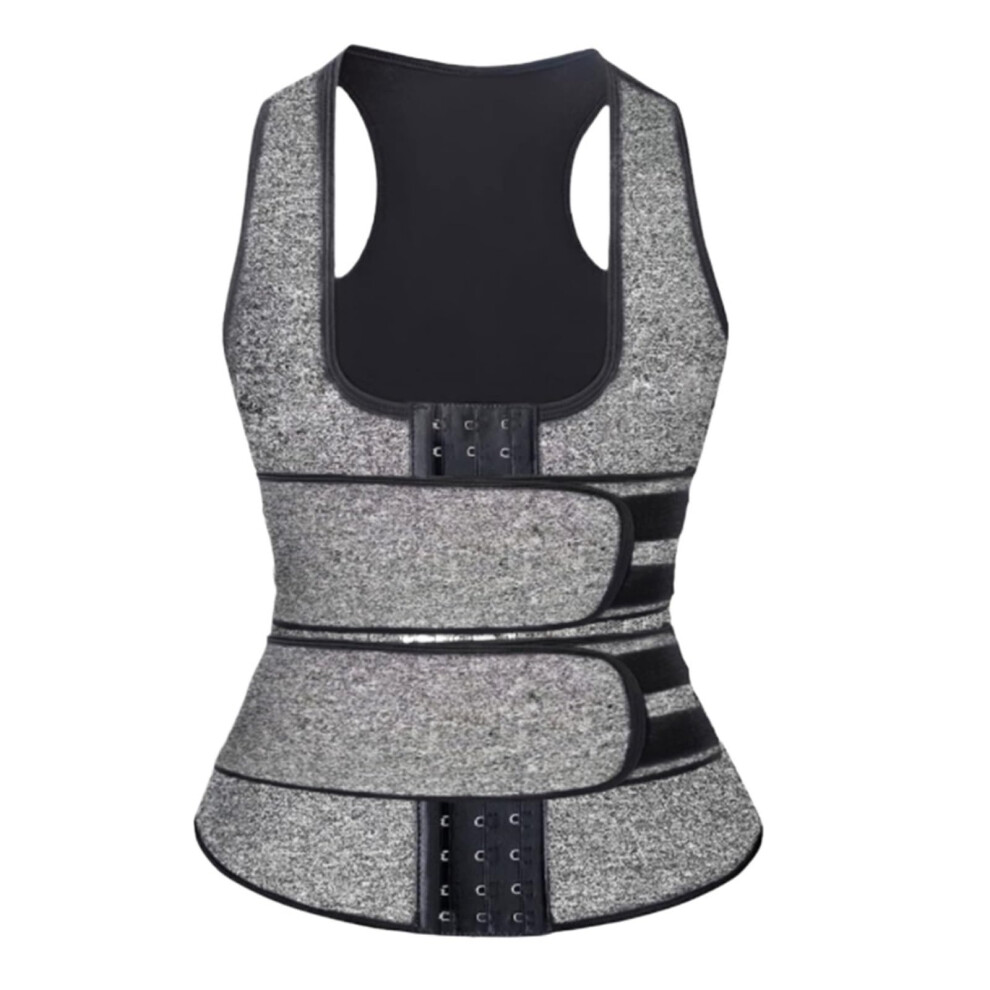 BackSupport Lumbar Support Belt Sauna Sweat Waist Trainer Corset Slimming Vest for Lower Back Support Exercise (Size S, G-b)