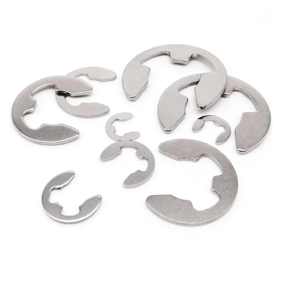 10/50/100 M1.2 M1.5 M2 M3 M3.5 M4 M5 M6 M7 M8 Up To M16 304 Stainless Steel Eclip Retaining Ring Circlip Washer For Shaft Lock (M9 10Pcs) 9382693705686