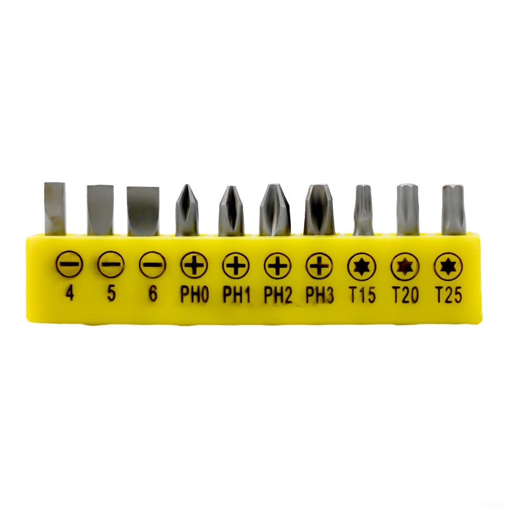 Essential Screwdriver Bits Set 10Piece, 1/4Inch Drive Compatible, Standard 6.35Mm Hex Shank 9382693706171
