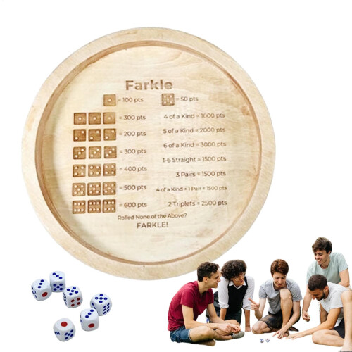 Round Wooden Dice Holder, Tabletop Game Accessory  Smooth Rolling Surface, Sturdy Design