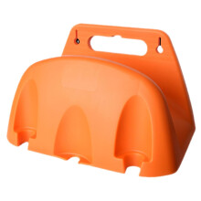 Wallmounted garden hose holder, sturdy hose hanger for storing water hoses and ropes, installation for terrace.