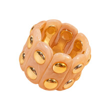Unieke Rosin Ellipsoïdale Stretch Bangle met-Koffie kleur