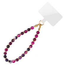 Elegante 8 mm natuursteen kraal telefoon charme sleutelhanger-1
