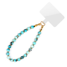 Elegante 8 mm natuursteen kraal telefoon charme sleutelhanger-18