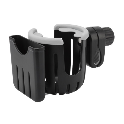 Supporto per biberon e telefono 2-in-1 nero e grigio | Plastica ABS 1
