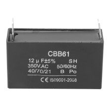 CBB61 Condensator, benzinegeneratorcondensator 12UF 5% Robuust ontwerp 350VAC voor borstelloze dynamo's, hoge spanningscapaciteit Explosieveilige