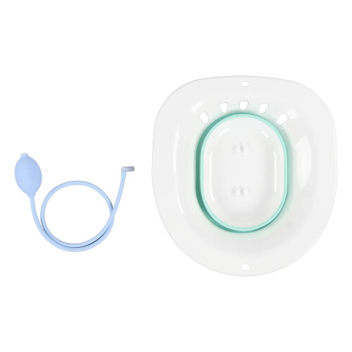 Foldable Plastic Sitz Bath with Flusher - Green, 39x36x12.5cm 1
