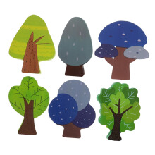 Wooden Trees for Toy Train Rails, Miniature Trees