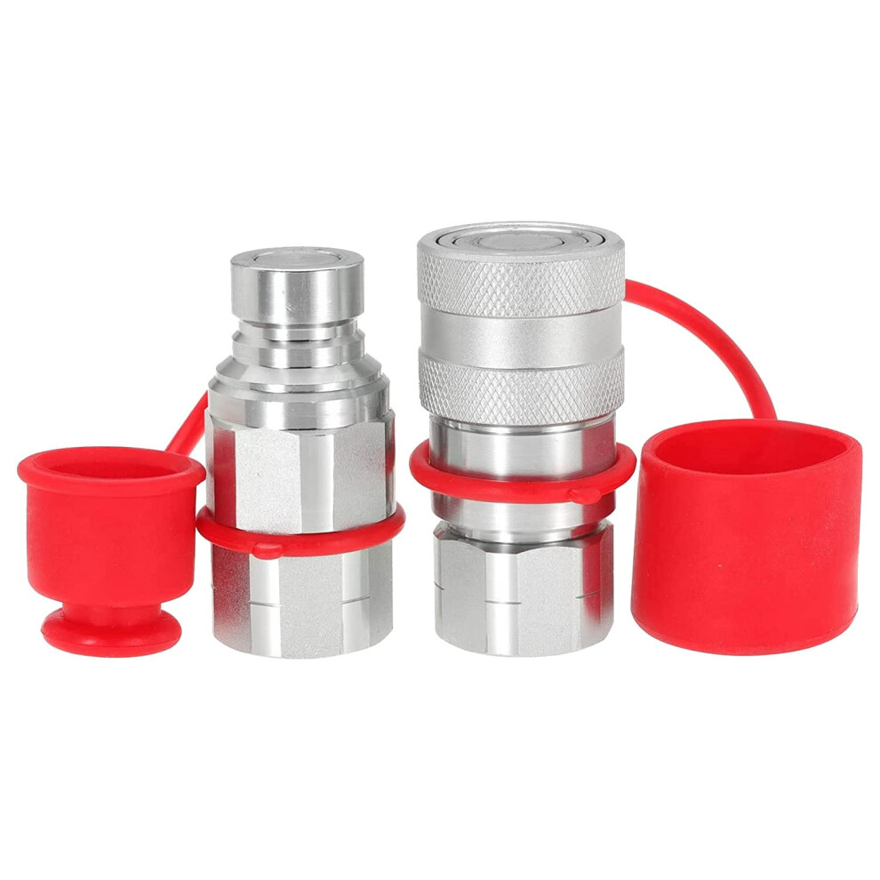 Hydraulic Quick Coupler Set 1/2 Npt Flat Face Leak For Skid Steer Quick Connect 9347817207033