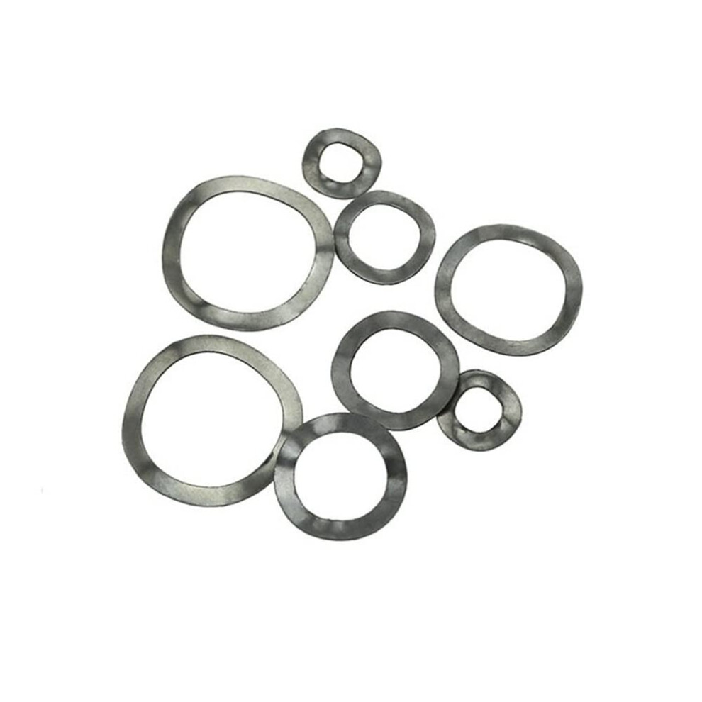 Flat washers wave washers 50 pieces 100 pieces stainless steel triple wave spring washers sealing ring M3 M4 M5 M6 M8 M10 M12 M16 100 pieces (M4)-image-OPC-PPM27RM-NEW