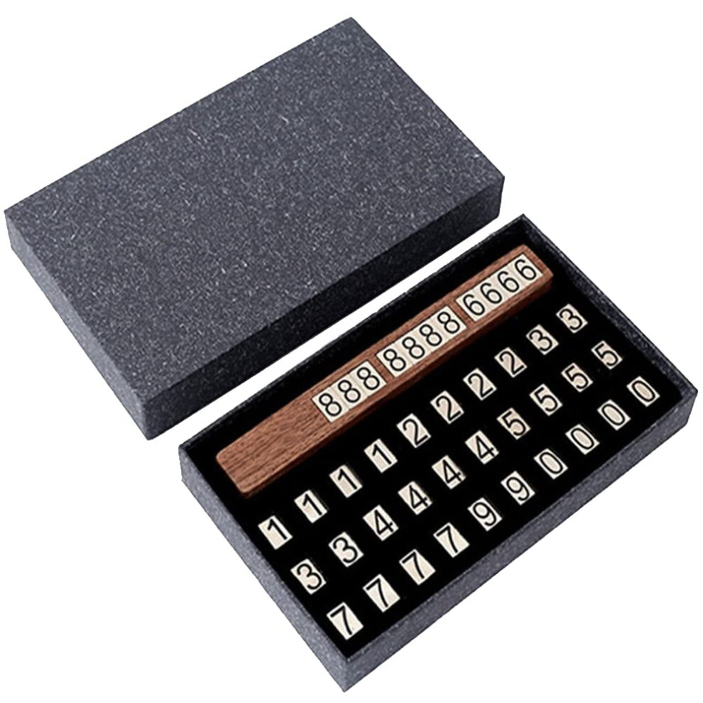 Vintage Wooden Temporary Parking Phone Number Plate With Hidden Display For Universal Car Dashboard 9382693708106