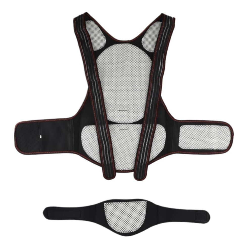 Black Back Support Belt 108 Magnets Selfheating Therapy Posture Correction Waist Back Shoulder Size M