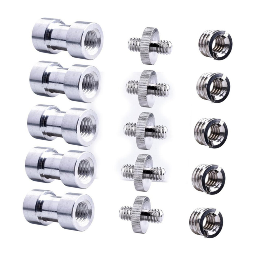 Camera Tripod Screw Adapter Set With Double Thread Screws And Conversion Nuts For Flash Stand And Accessories Light 9382693708243