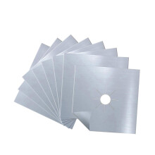 8pcs Brenner Covers Gas Burner Covers Stove Protector Decorative Stove Covers Silver 27X27X0.012cm