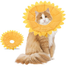 Pet Recovery ECollar Adjustable Cotton Sunflower Recovery Cone Elizabeth Collar 2023cm For Dogs And Cats