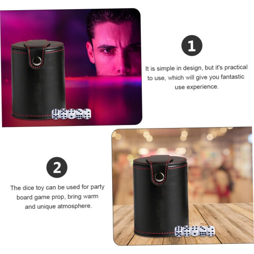 1 Set Dice Cup Set Standard Game Cube Container for Game Dice Stacking Cups Professional Dice Cup Cube Storage Cup Happy Dice Cup Black 1