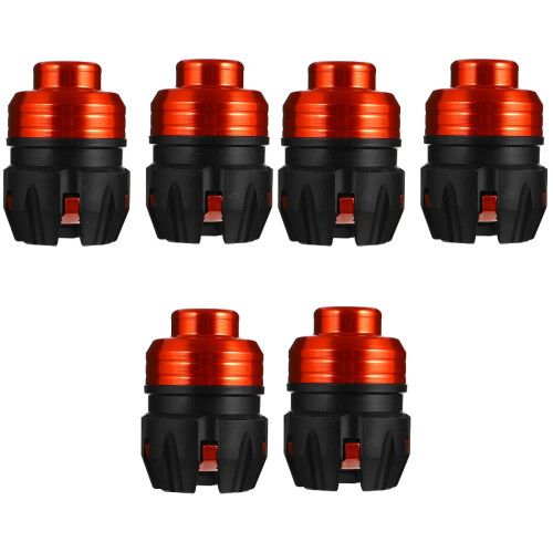 6Pièces Accessoires Roue Orange Aluminium Protection Renforcée 2