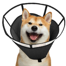 Dog Cone Adjustable AntiLicking Protective Guard For Wound Care Neck Protection Black Large