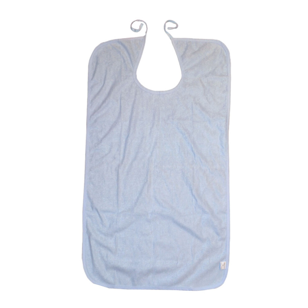 Solustre 2Pcs Soft Bamboo Fiber Adult Bib Sky Blue Reusable Clothing Protector
