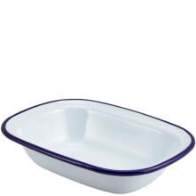 Enamel Pie Dish 22cm Oblong White NonStick Oven Safe Durable for Pies and Quiches