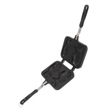 Double Sided Fish Shapes Waffle Maker with Non Stick Coating Black