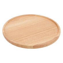 Thick Rubber Wood Round Pizza Tray - Durable Kitchen Baking Tool
