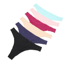 6er Damen-String, niedrig sitzend, nahtloses Sport-Slip aus Nylon – Mehrfarbig