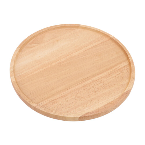 Thick Rubber Wood Round Pizza Tray - Durable Kitchen Baking Tool 2
