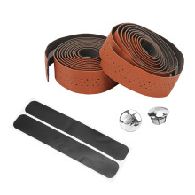 Bike Handlebar Tape Premium PU Leather Wraps For Road Bikes Superior Grip Soft And Comfortable Anti Slip Shock Absorbing Cushioning Breathable Design