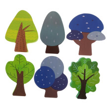 Pack of 6 Miniature Decorative Trees for Boys and Girls Railway Sets Wooden Toy Accessories for Railway