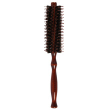 Cepillo redondo para peinar, mango ergonómico de madera, perfecto para cabello rizado, antiestático y antibacteriano, ligero, material de alta