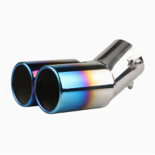 2.5 Inch Inlet Exhaust Tips Compatible with Nissan Altima 20122024 Stainless Steel Chrome Blue Double Curve Muffler Tip