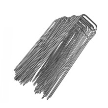 50pcs UShaped Garden Stakes RustResistant Steel for Weed Barrier and Landscape Fabric Securing