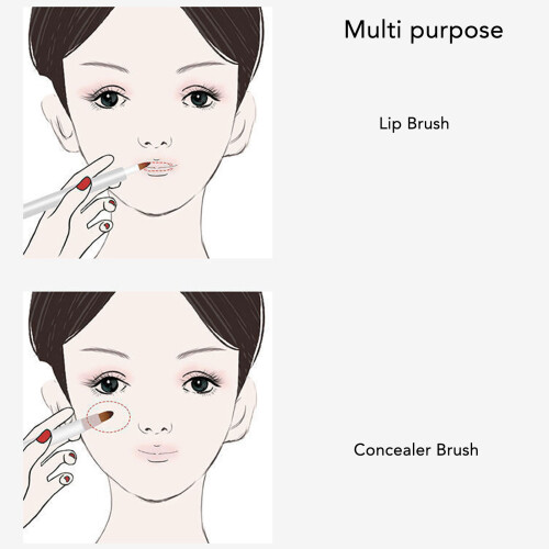 5Pcs Retractable Lip Makeup Brush Set Nylon Grey Shell Portable 1