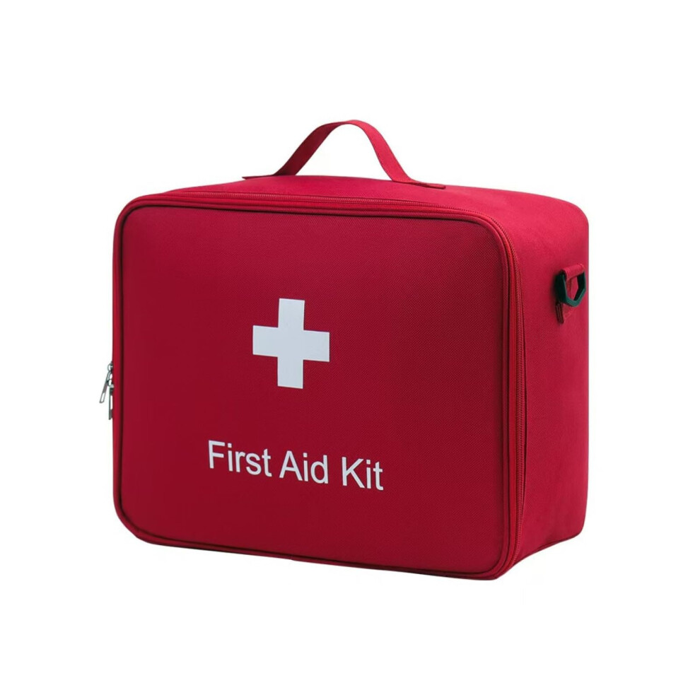 Red Travel Pharmacy Bag Waterproof Empty Medicine And First Aid Storage Bag With Shoulder Strap