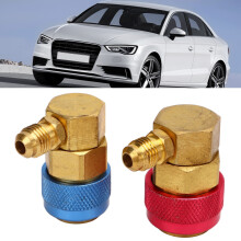 2 Pz Adattatori Rapidi in Ottone per Compressori AC R134a Auto, 1/4" SAE