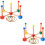2Ensembles Jeu Lancer Anneaux Bois Durable Couleurs Enfants 6