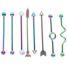 16Pièces Piercing Industriel Acier Élégant Unisexe