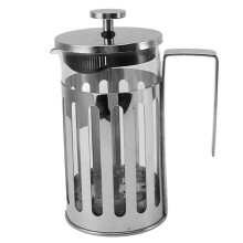 600ML Silver French Press Pot High Borosilicate Glass & 304 Stainless Steel