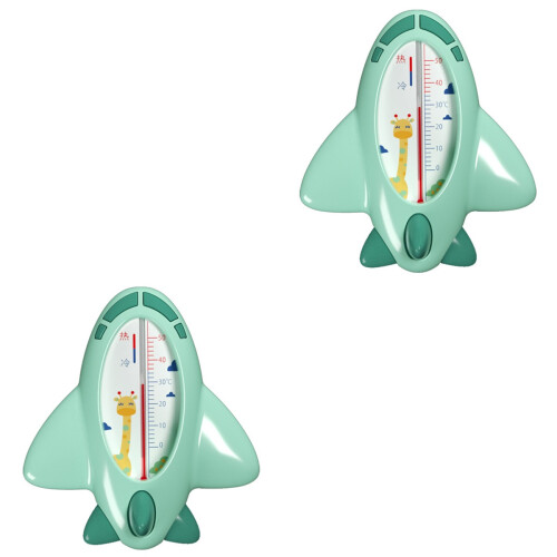 2Stk Thermometer Grün Kunststoff Cartoon Flugzeugform 2
